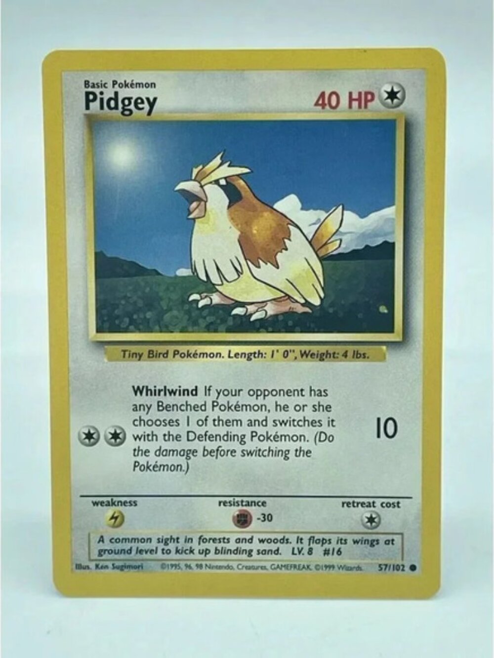 Pidgey 57/102 Base Set Common Pokemon TCG‎ Non Holo Vintage 1999 WOTC